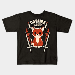 Cat Fire club Kids T-Shirt